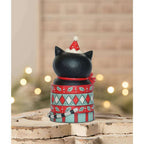 Back view of Dezzy Merry Boo Christmas cat gift box by Johanna Parker