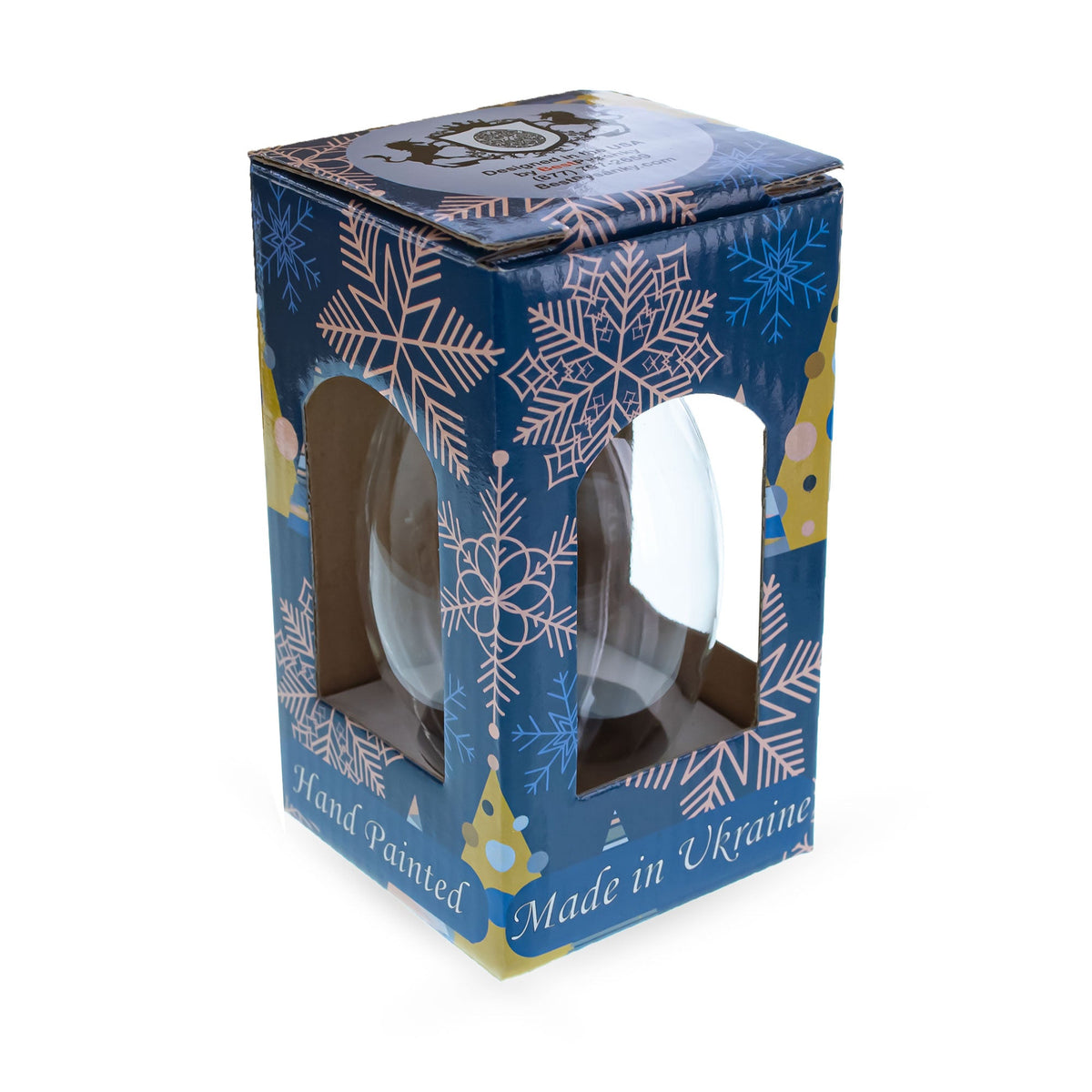 Gift box packaging for jeweled red glass egg Christmas ornament