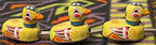 Vintage tin wind-up duck family toy shown from another angle