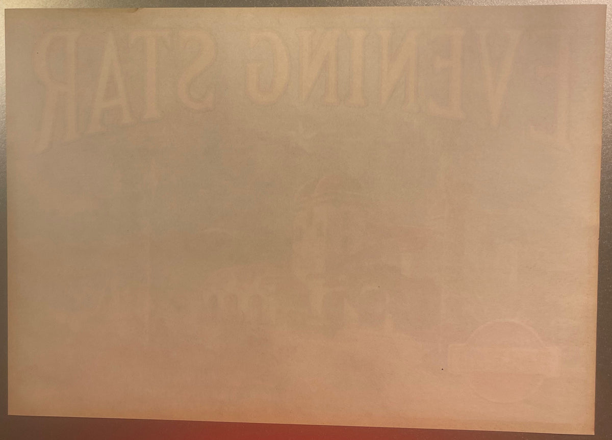 Back of original vintage Evening Star lemon crate label