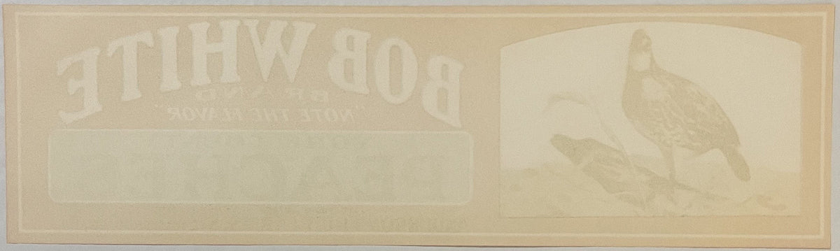 Back of original 1930s Bob White Brand peach crate label
