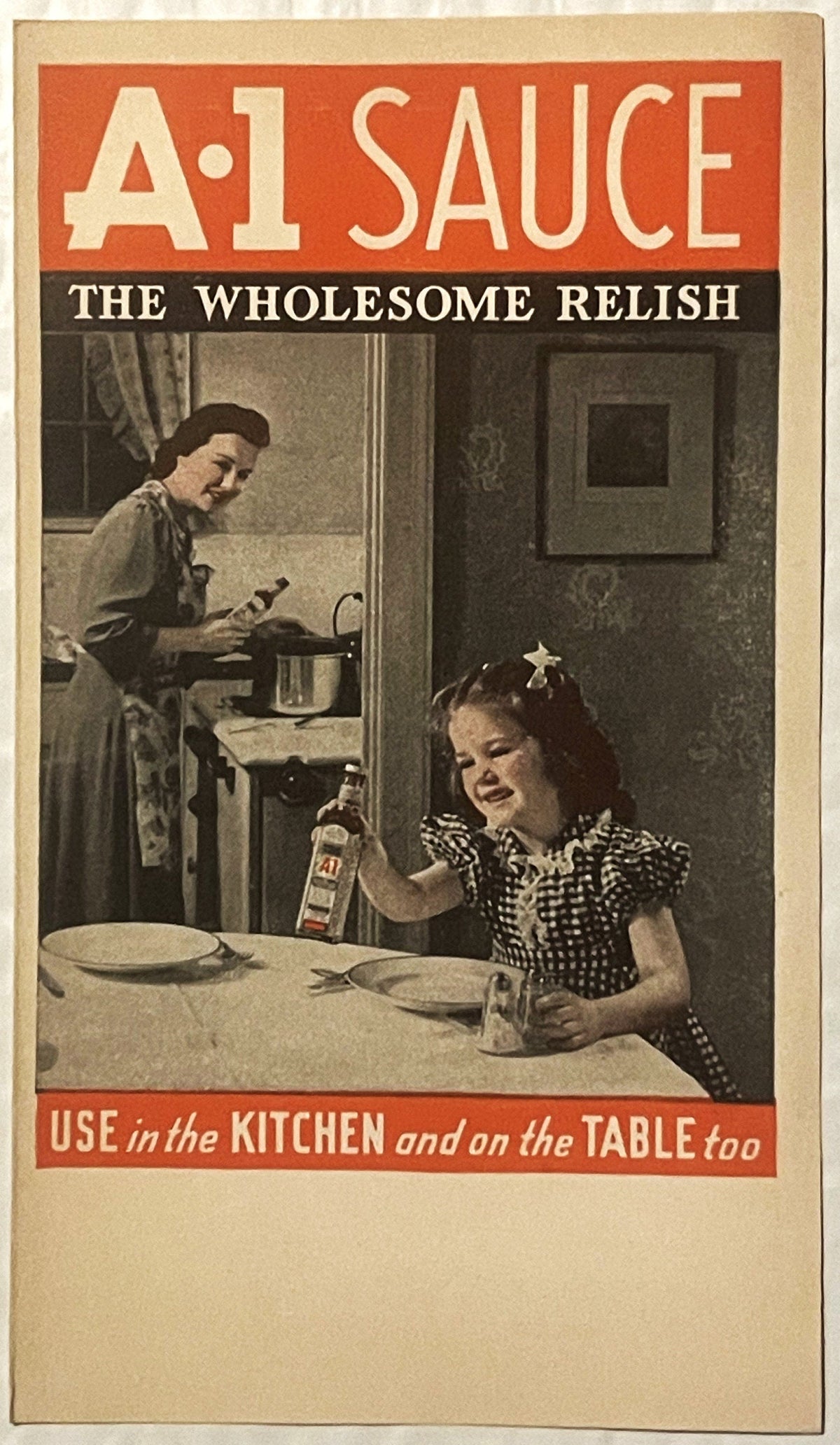 Full front cover of the 1941 A-1 Sauce advertising and recipe booklet