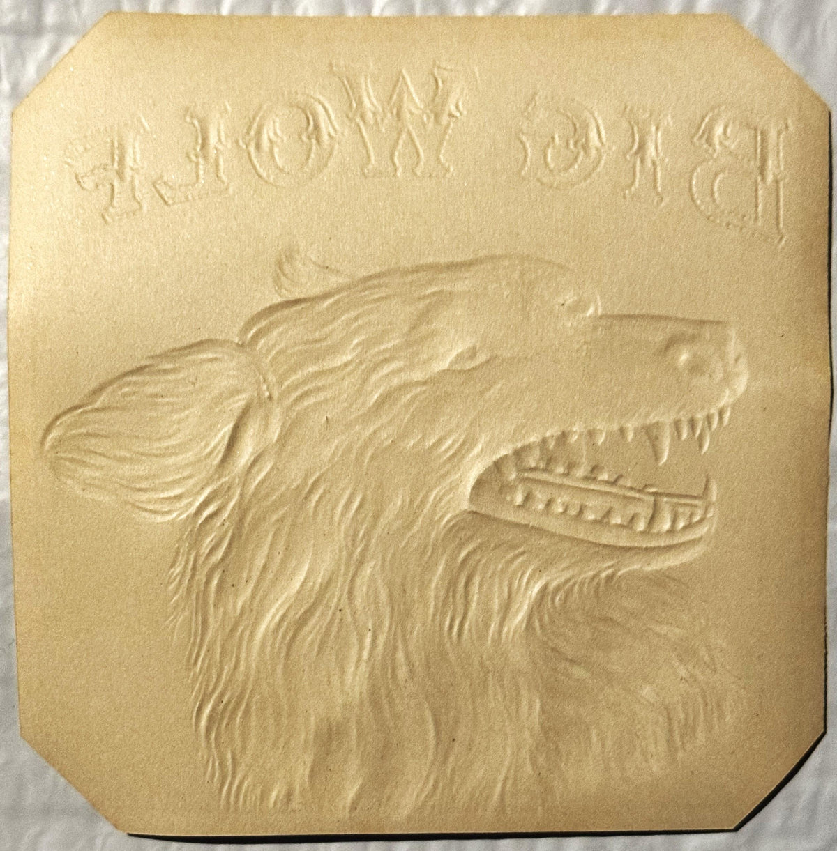 Back of original antique Big Wolf cigar label