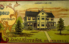 Farmhouse illustration on antique Defy The World tomato can label