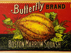 Butterfly illustration on antique 1890s Butterfly Brand can label