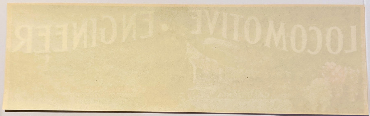 Back of original 1930s Locomotive Engineer vintage crate label