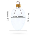Size diagram for 2.9-inch clear glass egg Christmas ornament