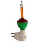 Side view of vintage-inspired Christmas bubble light showing swivel plug