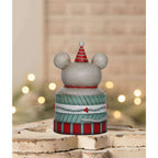 Back view of Spencer Merry Boo Christmas mouse gift box by Johanna Parker
